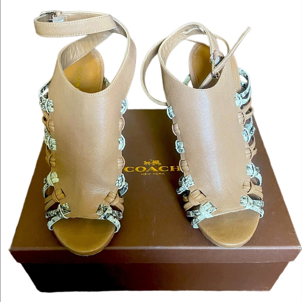 Leather Cage Stiletto Sandal